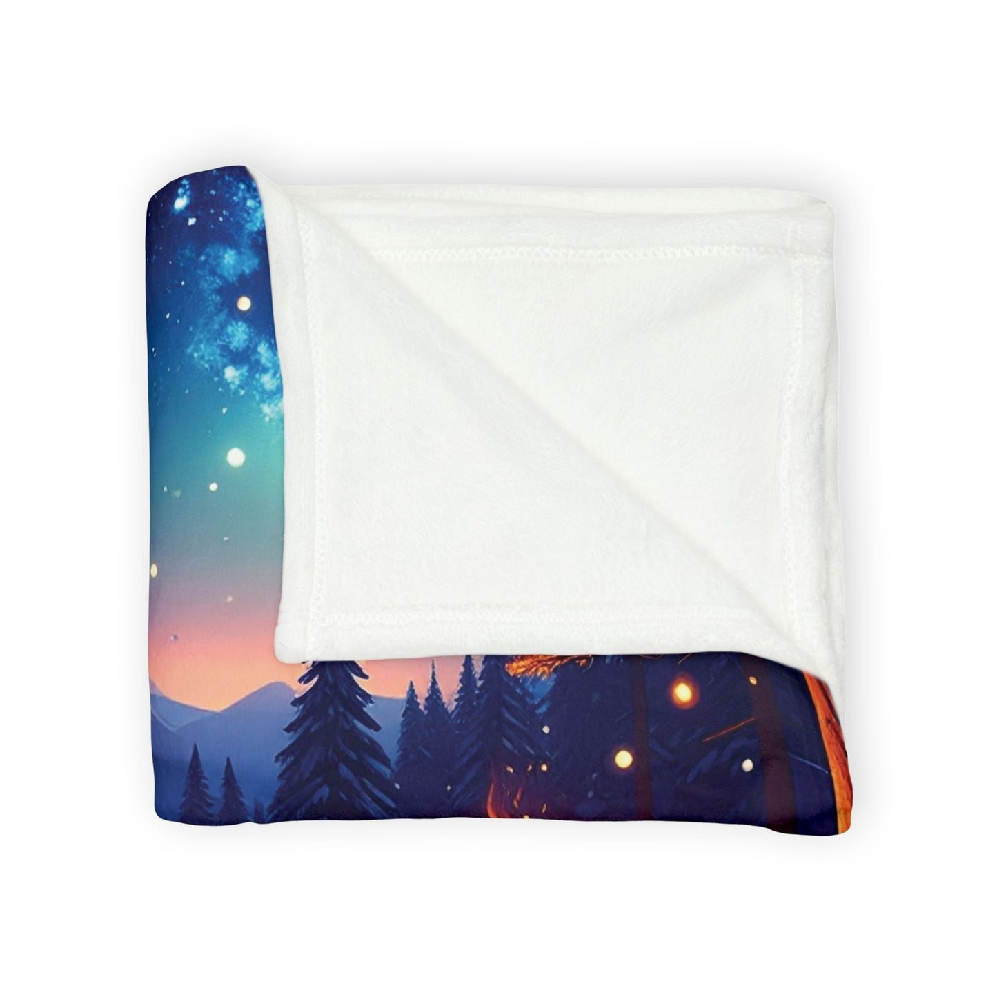Cozy Campfire Blanket, Soft Polyester Throw for Camping, Outdoor Decor, Cabin Decor, Warm Fleece Blanket
