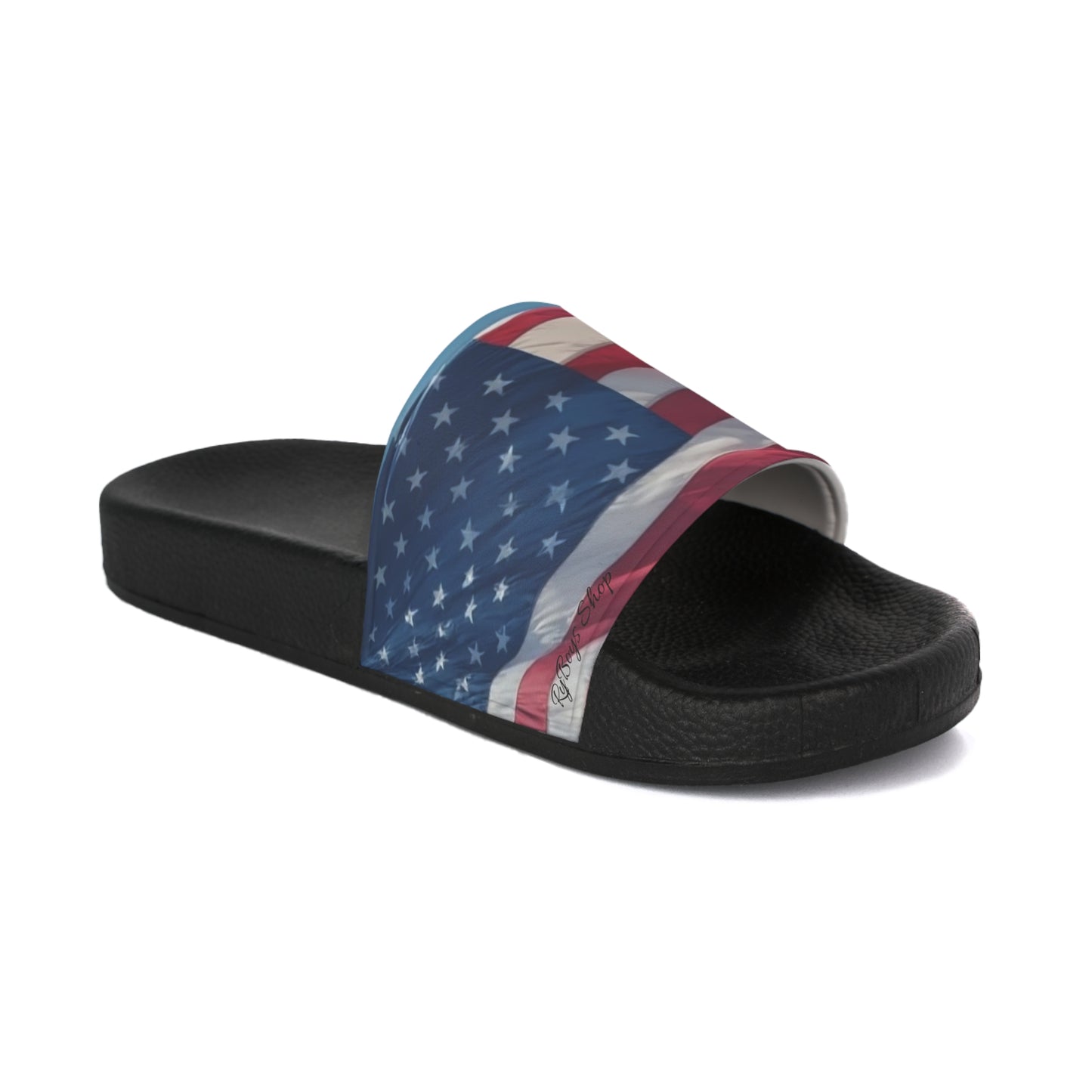 Patriotic Men's Slide Sandals - Summer Comfort, Poolside Footwear, 4th of July, Americana Theme, Casual Style, Beach Wear