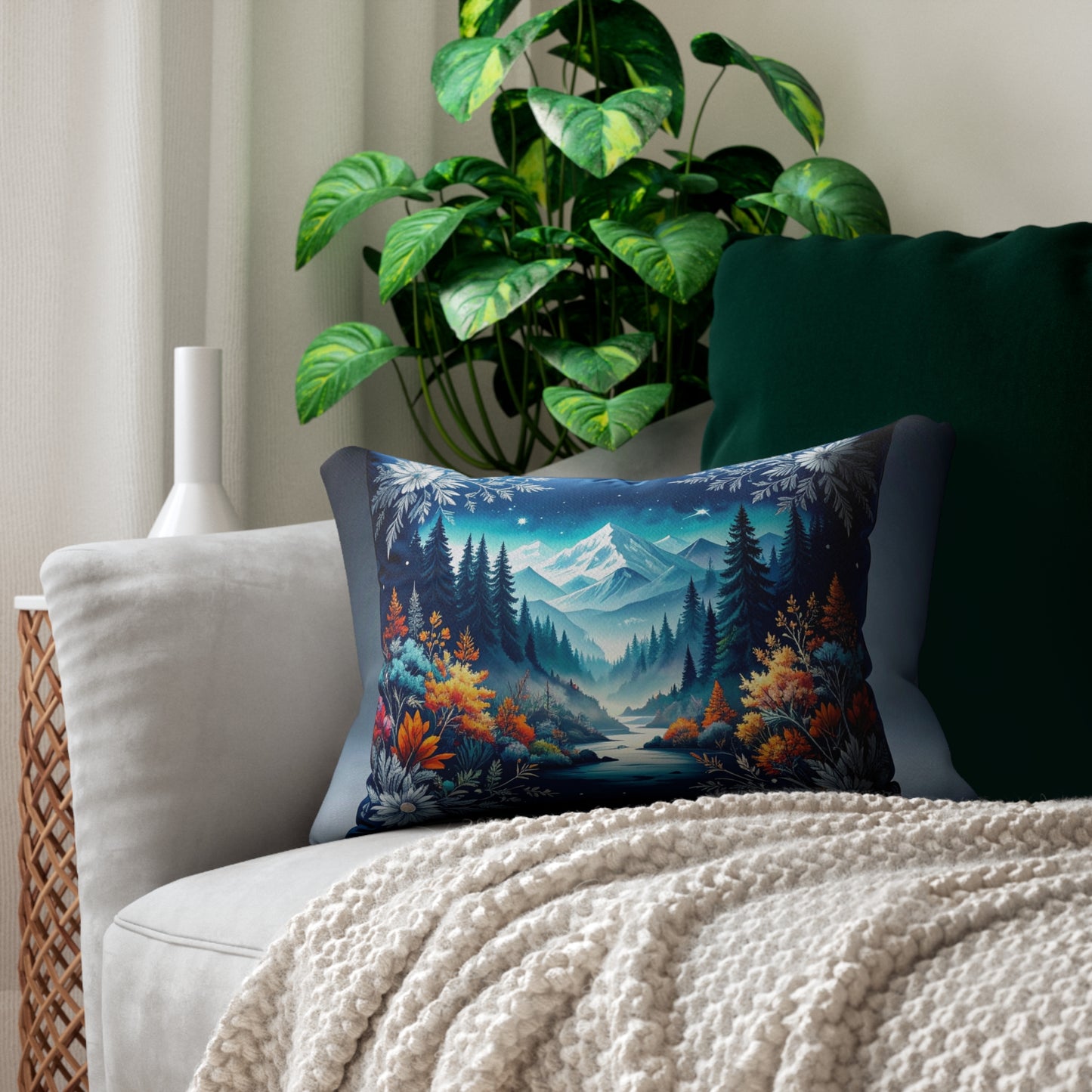 Mountain Escape Spun Polyester Lumbar Pillow | Cozy Home Decor, Nature Inspired Decoration, Gift for Nature Lovers, Relaxation, [...]