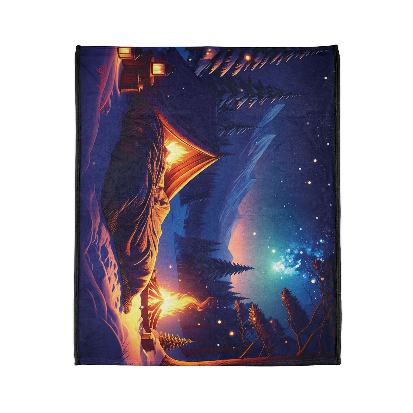 Cozy Campfire Blanket, Soft Polyester Throw for Camping, Outdoor Decor, Cabin Decor, Warm Fleece Blanket