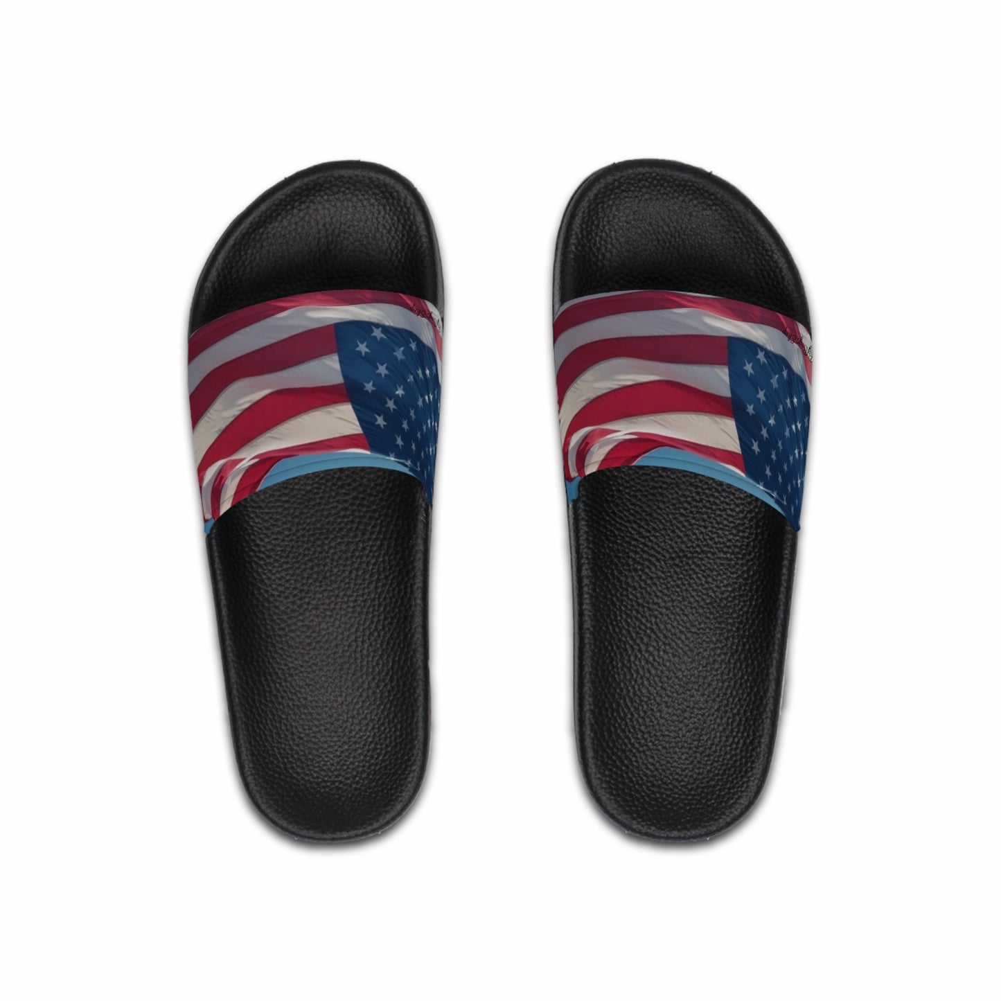 Patriotic Men's Slide Sandals - Summer Comfort, Poolside Footwear, 4th of July, Americana Theme, Casual Style, Beach Wear